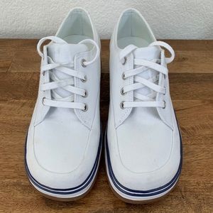 White Canvas Clarks Sneakers